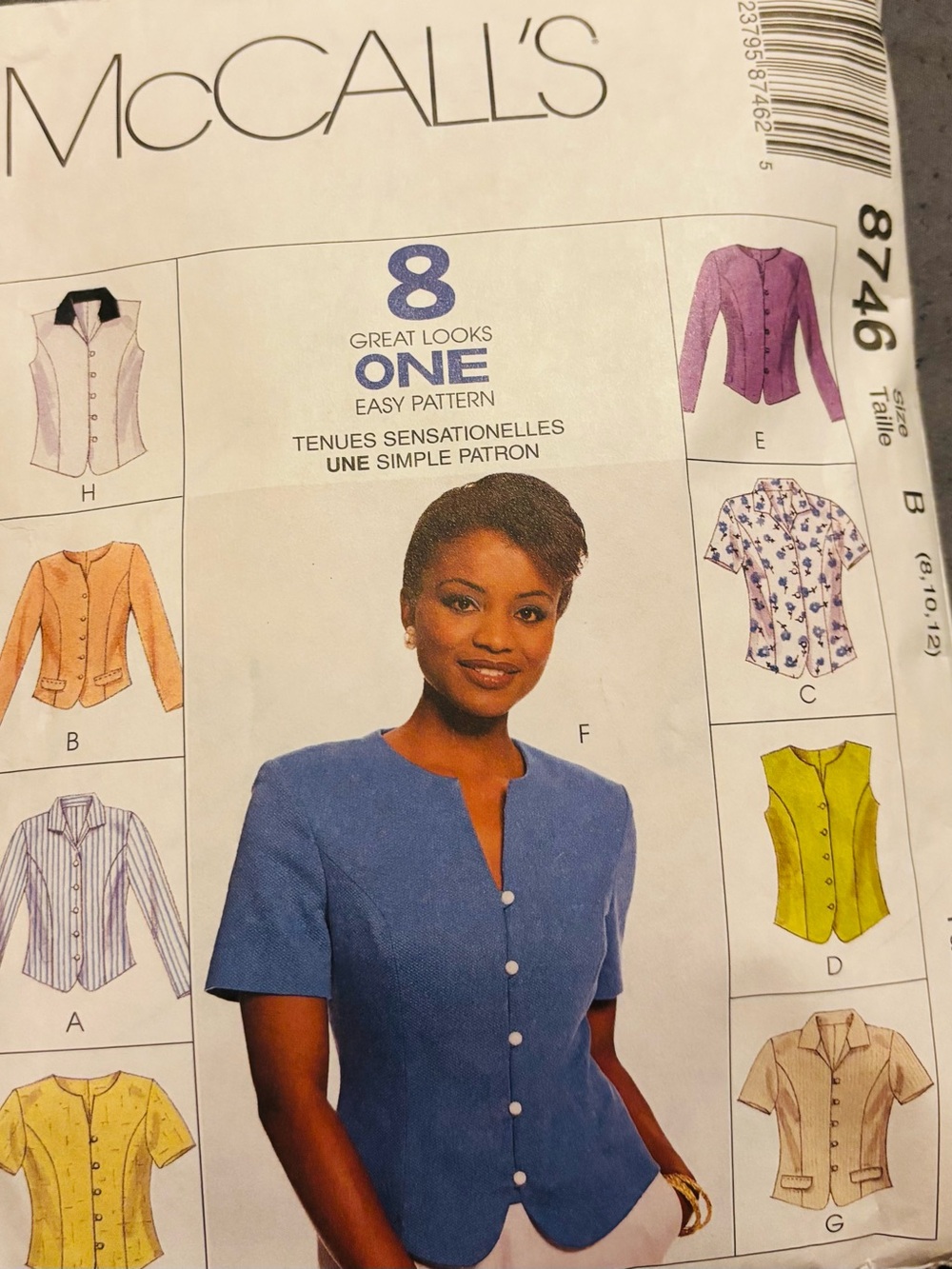 Vintage McCall's 8746  Tops  Sizes 8-12  Pre Owned Complete